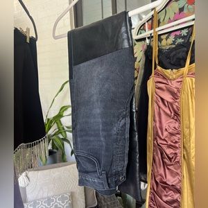 AGOLDE leather split denim